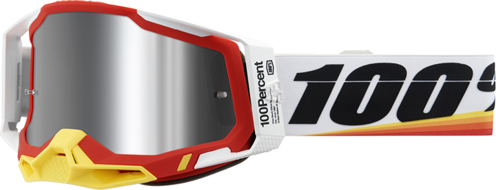 100% Racecraft 2 Goggle - Arsham Red - Silver Flash Mirror Lens 50010-00016