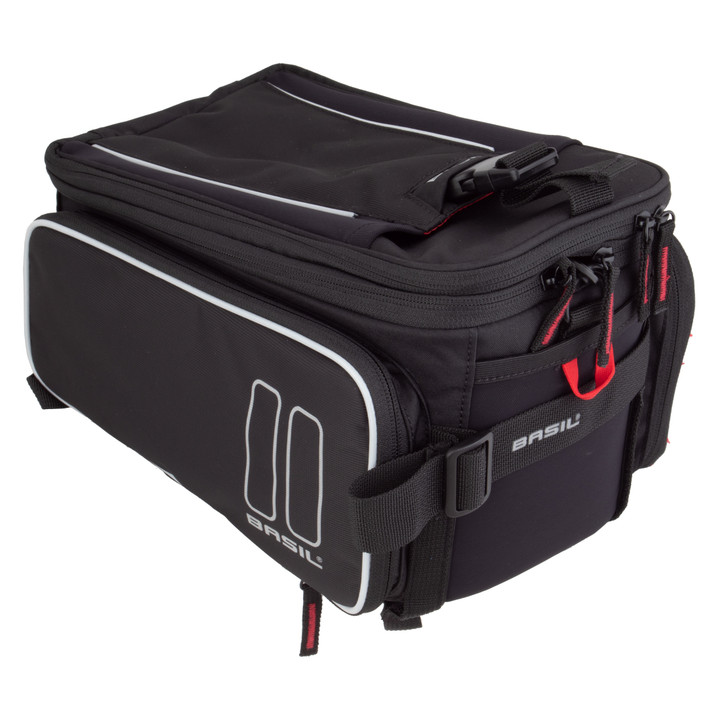Basil Sport Design Black Trunk Bag Expandable Capacity and Reflective Details 17746
