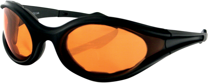 Bobster Foamerz Sunglasses - Matte Black - Amber Lens ES114A