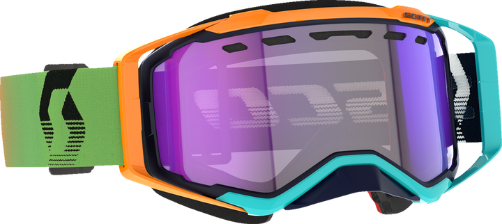 Scott Prospect Snow Cross Goggle - Blue/Orange - Dual Pane - Light Sensitive - Blue Chrome Lens 278603-1454307
