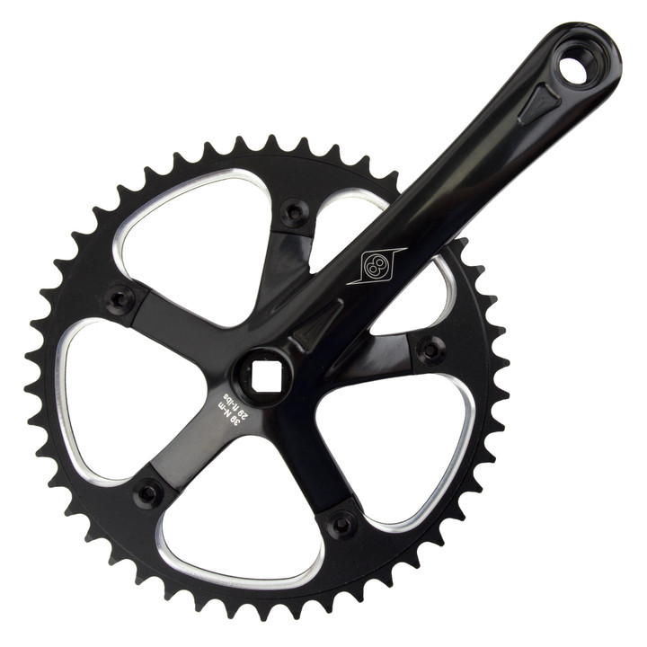 Origin8 Aluminum Track/SS Crankset 165x46mm, JIS Square Taper 210494