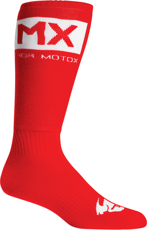 Thor Mx Solid Socks - Red/White - Size 6-9 3431-0673