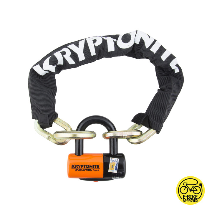 Kryptonite New York Cinch Ring Chain 1275 and Evolution Disc Lock Keyed 70cm 999539