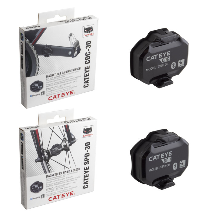 Cateye Magnetless Speed and Cadence Sensor Accelerometer, ANT+/BLE, Bluetooth, Multi-Device Compatibility 1604550