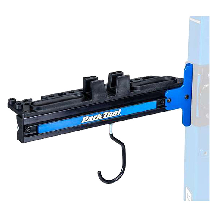 Park Tool Deluxe Work Tray for PRS Power Lift Stands - Versatile, Heavy-Duty Organizer Adjustable Hook PRS-TT-2