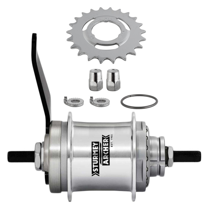 Sturmey Archer 2-Speed Kick Shift Hub Kit - Aluminum Alloy, Bicycle RR Gear System HKK2CQ.SASS.000.BX