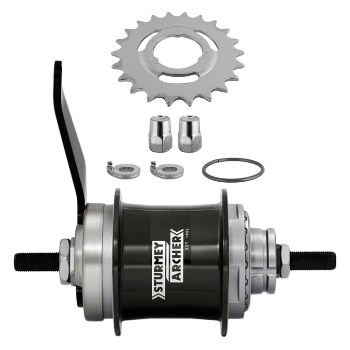 Sturmey Archer 2-Speed Kick Shift Hub Kit Aluminum Alloy Compact Workflow HKK2CQ.SBSS.000.BX