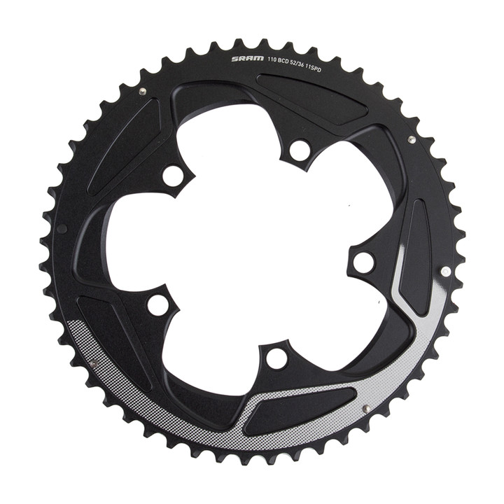 SRAM 52T Aluminum 110mm BCD Chainring for 11-Speed Road and Cyclocross Bikes 11.6218.016.000