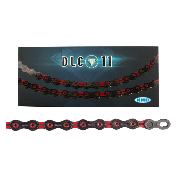 KMC DLC 11-Speed Chain Diamond Coating, 118 Links, Black/Red CN11627