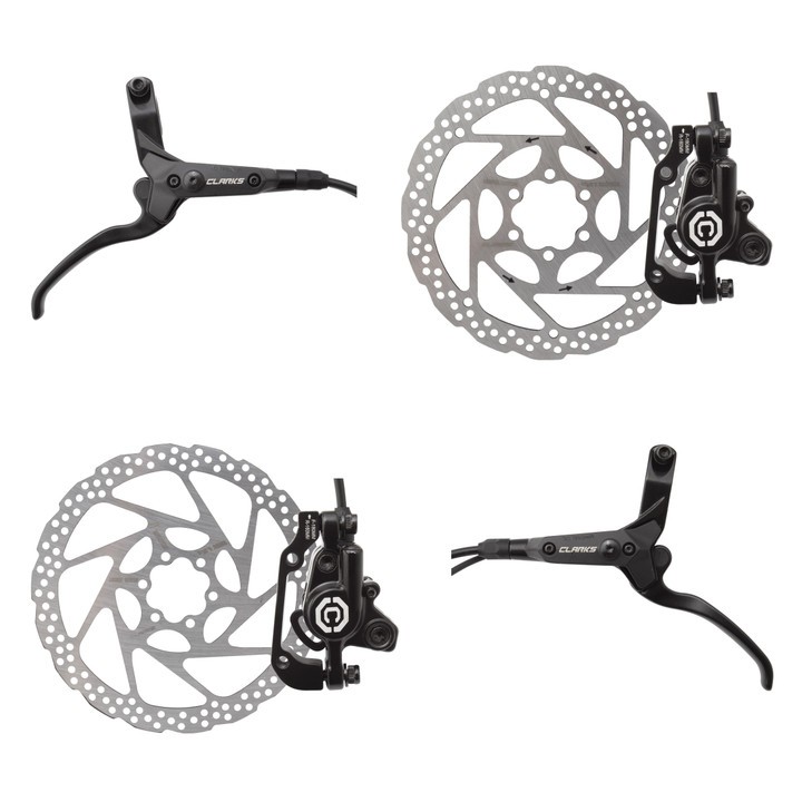 Clarks M3000 Hydraulic E-Bike Brake Pair 180/160mm Post Mount, Mineral Oil HDM3000F180ISPMR160ISAMROW