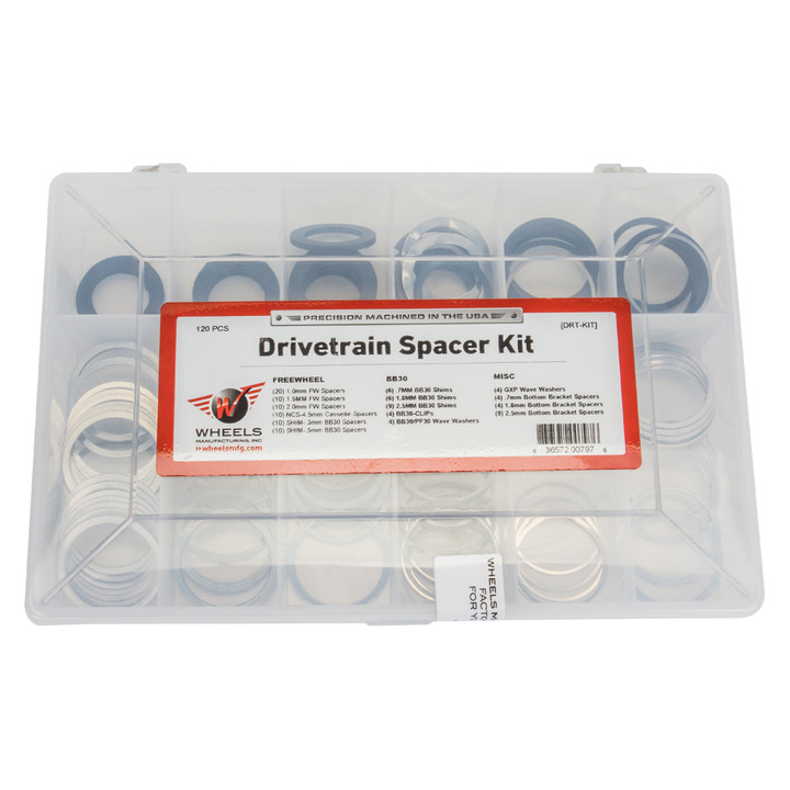 Wheels Manufacturing 139pc Drivetrain Spacers Kit for Hollowtech II and GXP DRT-KIT