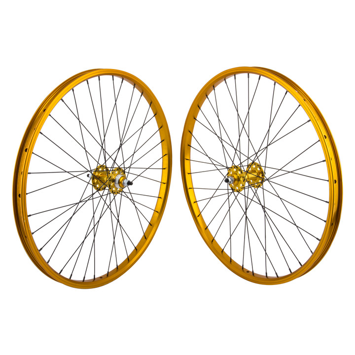 SE Bikes J24SG 26in Gold Wheelset Sealed Bearings and Clincher Rim 4443