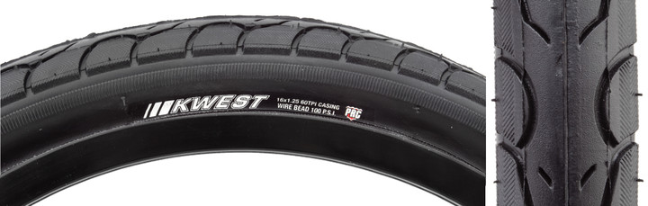 Kenda Kwest 16x1.25 BMX Bike Tire - Puncture-Resistant, Reflective Sidewall 212165