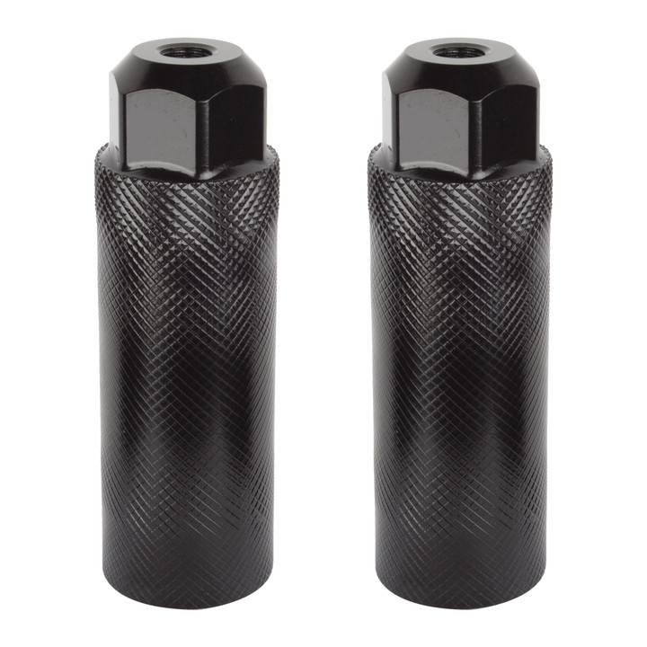 Black Ops Lead Foot Steel 3/8in BMX Pegs Knurled and Grooved Design 95172
