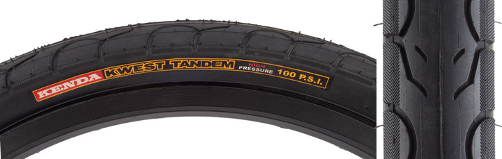 Kenda Kwest 20x1.5 Tandem Bike Tire - Touring, Wire Bead, Black 59829