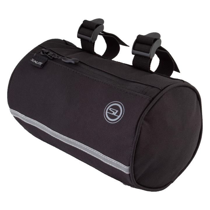 Sunlite Black Handlebar Roll Bag - Waterproof, Velcro Mount, 8.6x4.7 inches 915556