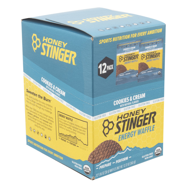 Honey Stinger Organic Gluten-Free Cookies and Cream Energy Waffles (12 Pack) 76112