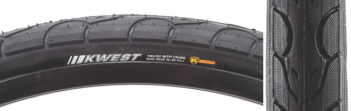 Kenda Kwest 700x35 Clincher Bike Tire - Durable Rubber, Traction-Optimized 212104
