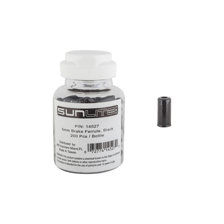 Sunlite 5mm Alloy Cable Ferrules for Brake and Shifter Cables 14527