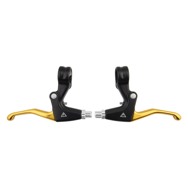 Black Ops V-Type 2-Finger Alloy Brake Levers - Gold, Reach Adjust 120682