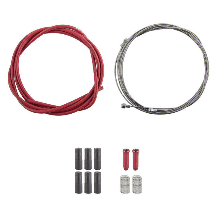 Clarks Stainless Steel MTB/Hybrid Brake Kit - Front and Rear, Red 8012 RED