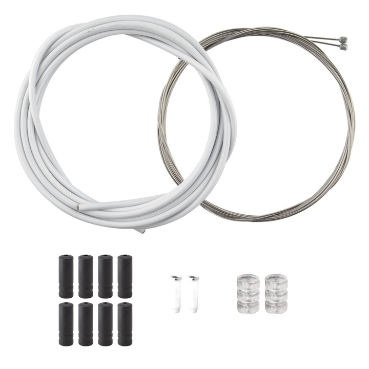 Clarks Stainless Steel Bike Gear Cable Kit - MTB and Road, White 8009 WHITE