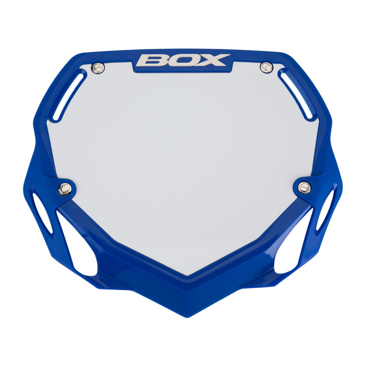 BOX Two Number Plate, Blue, Large, 8.25" x 9.5", 95g, Custom Box Rivets Included BX-NP13000LG-BL