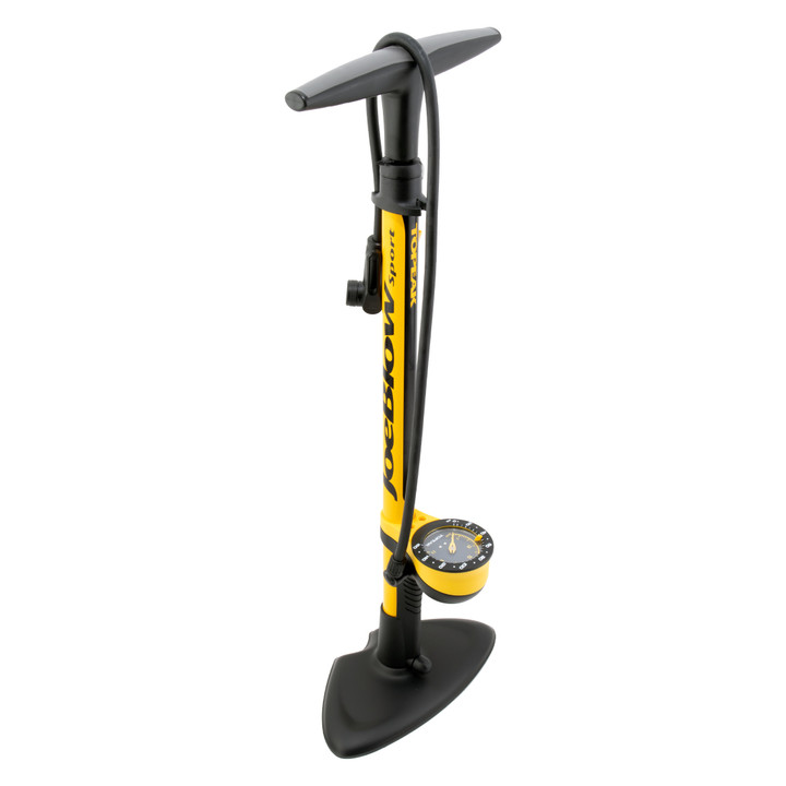 Topeak JoeBlow Sport III Floor Pump ΓÇÜ├ä├¼ Durable Bicycle Floor Pump Large 3" Gauge, TwinHead DX, Presta and Schrader Compatibility, Yellow TJB-S6