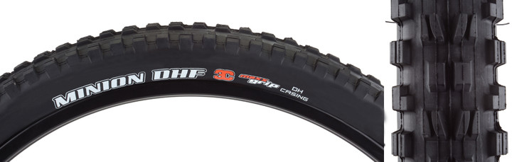 Maxxis Minion DHF Tire Clincher, Wire Bead, Black, 3C Maxx Grip, DH 24 x 2.4 TB50614000