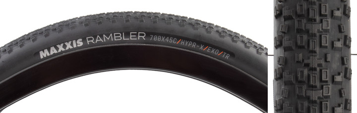 Maxxis Rambler Gravel Tire 700x45C - Tubeless Ready, HYPR-X, EXO Protection TB00577200