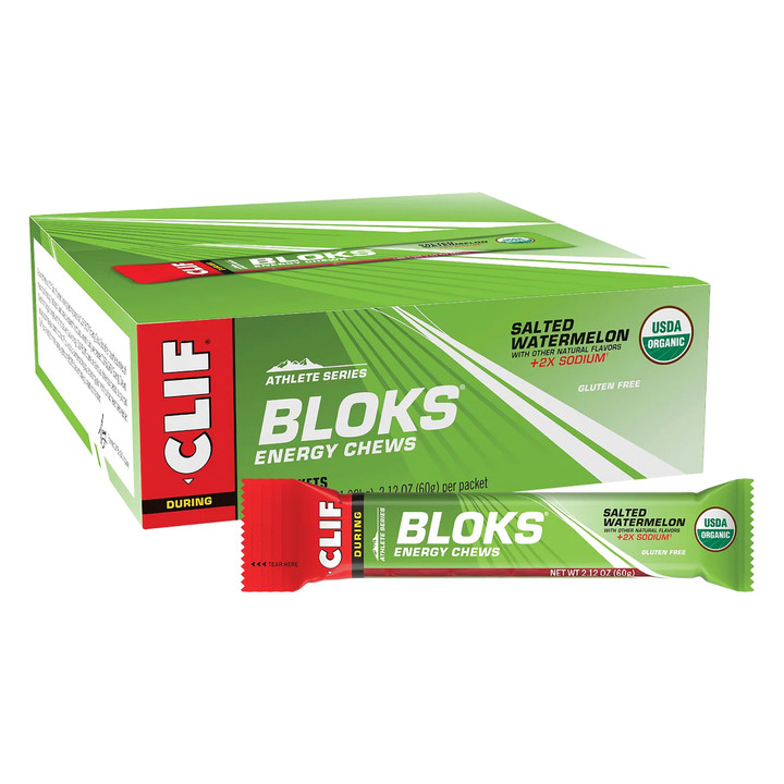 Clif Bloks Organic Energy Chews Salted Watermelon - Electrolyte, Caffeine, and Performance CCC95468