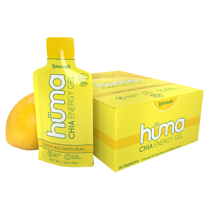 Huma Chia Lemonade Energy Gel Box - All-Natural, Vegan, Fast-Absorbing LEMON4