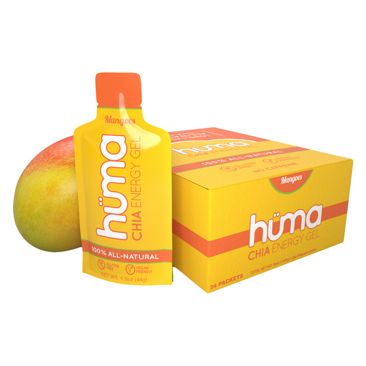 Huma Chia Mango Energy Gel - Vegan, Gluten-Free, Natural Fuel MANGO24