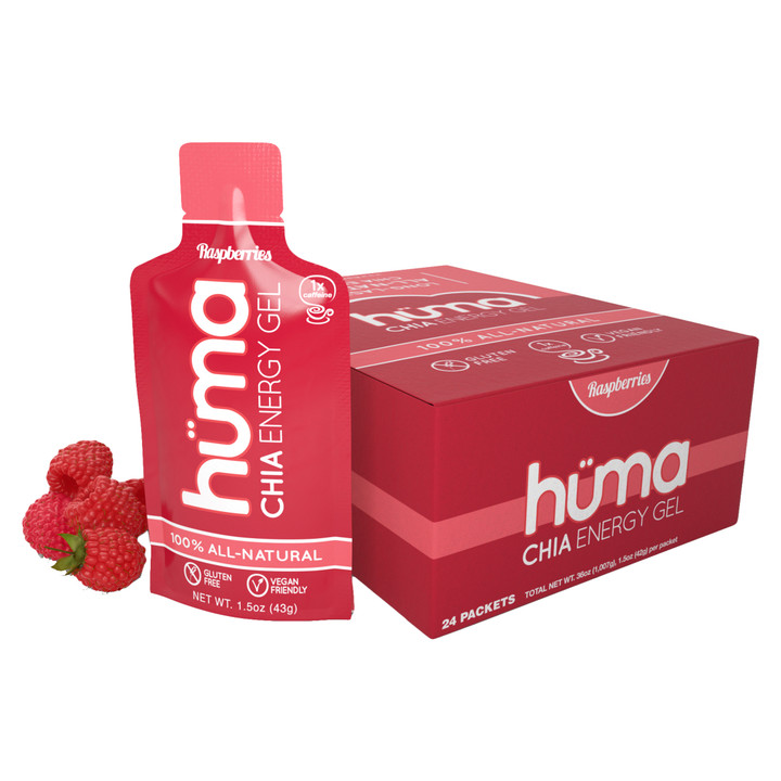 Huma Chia Raspberry Energy Gel - Natural Vegan Sports Nutrition RASP24
