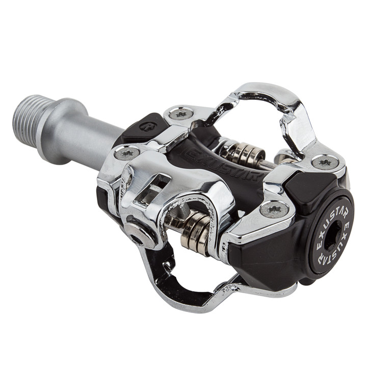 Exustar PM211 Dual Sided MTB SPD Pedals - Chromoly Axle and Adjustable Tension PM211-04