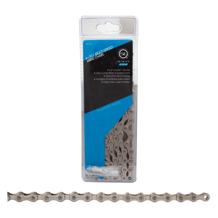 Sunlite e101 10-Speed E-Bike Chain, Diamond Coating, 136 Links 16650