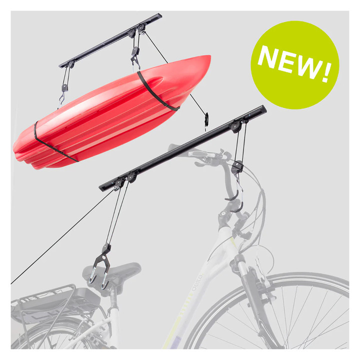 Delta Ceiling Hoist Pro Bike Storage Rack - Heavy-Duty, Adjustable Ceiling Hoist for E-Bikes and Large Items RS2400