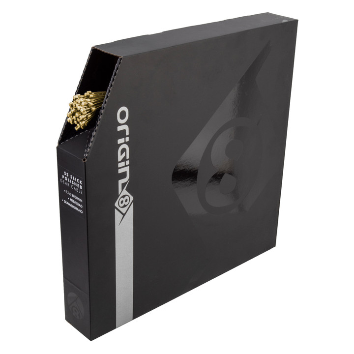 Origin8 SS SuperSlick Electrolysis Gear Cable Front or Rear 2800mm 1.1mm Gold 50 14882