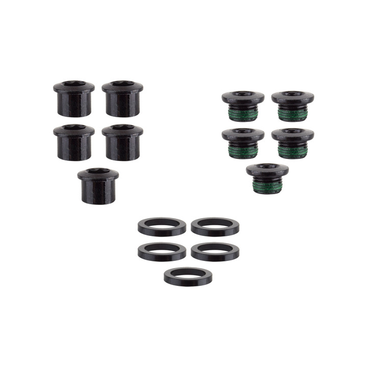 Chainring Bolt Set Tv 5-Arm Single Steel W/Spacer Bk 211179