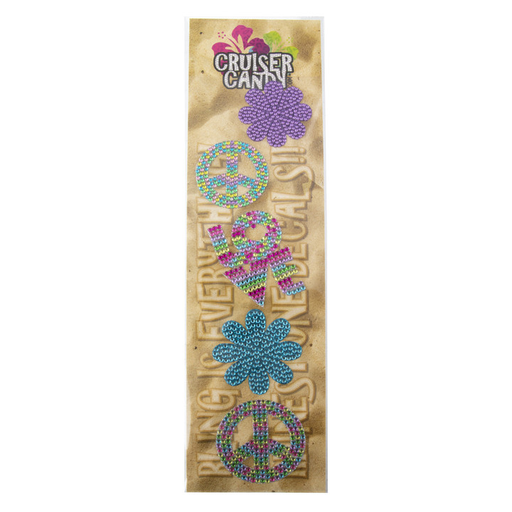 Decal C-Candy Rhinestone Peace/Love 97841