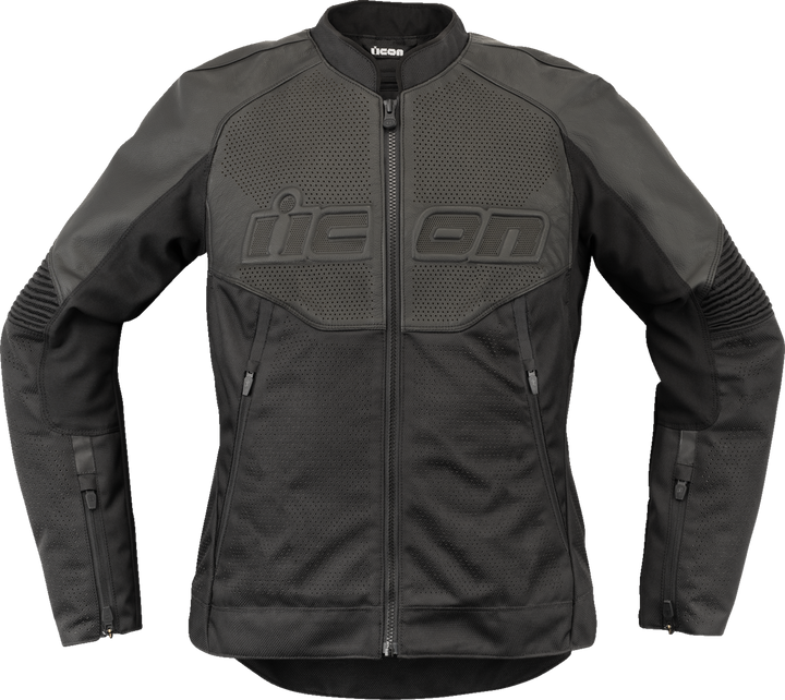 Icon Women'S Overlord3 Leather Jacket - Black - Medium 2813-1084