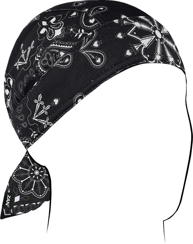 Zan Headgear Flydanna Micro-Mesh Polyester Headwrap - Black Paisley ZM001