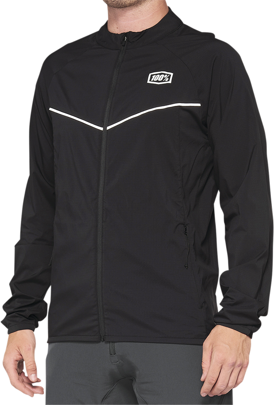 100% Corridor Stretch Windbreaker Jacket - Black - Medium 40042-00001