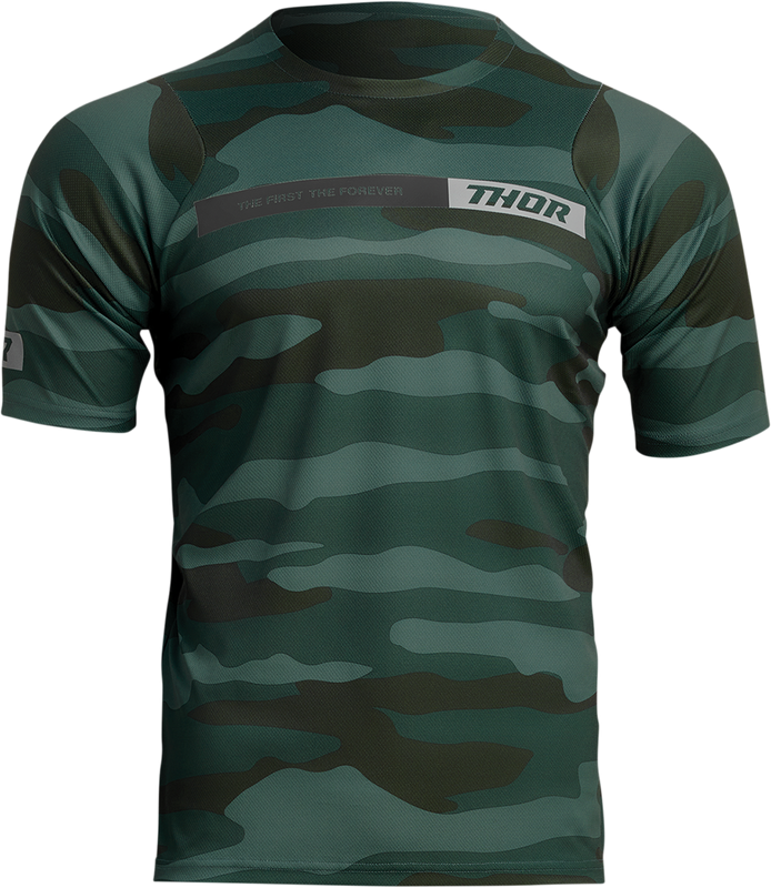 Thor Assist Short-Sleeve Jersey - Camo Green - Large 5020-0022