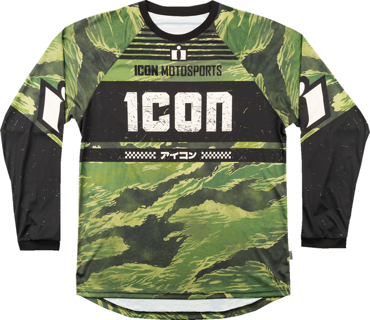 Icon Tiger??Ã¢â€Å“ÃƒÂ¢Ã¢â€¢Å¾Ãƒâ€ Ã¢â€Å“ÃƒÂ©Ã¢â€Â¬Ãƒâ€˜S Blood Jersey - Green Camo - Medium 2824-0085