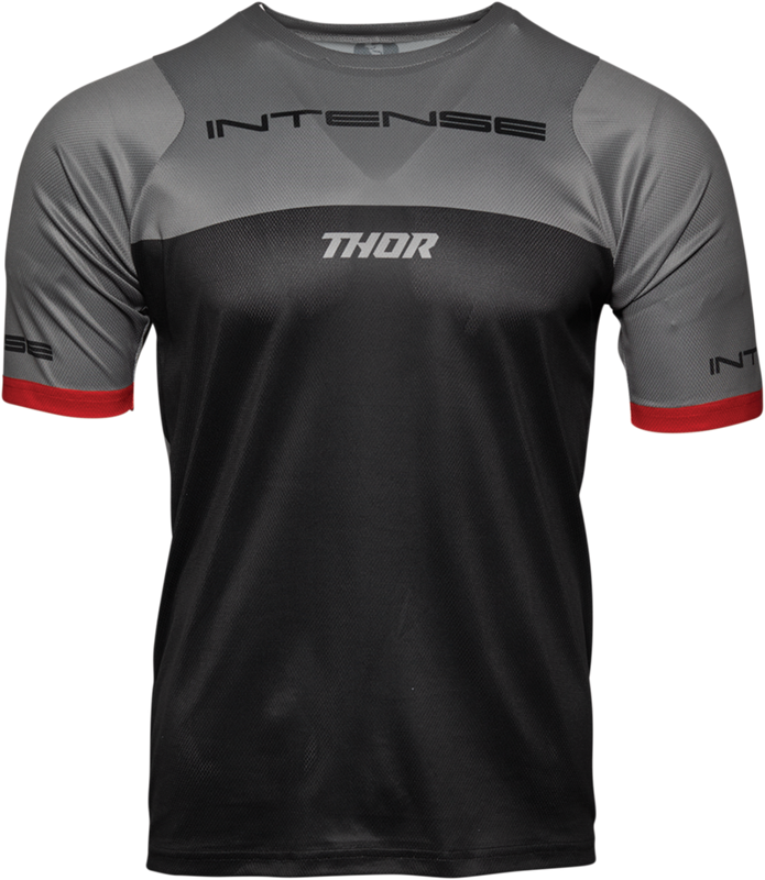 Thor Intense Team Short-Sleeve Jersey - Black/Heather Gray - Large 5120-0059