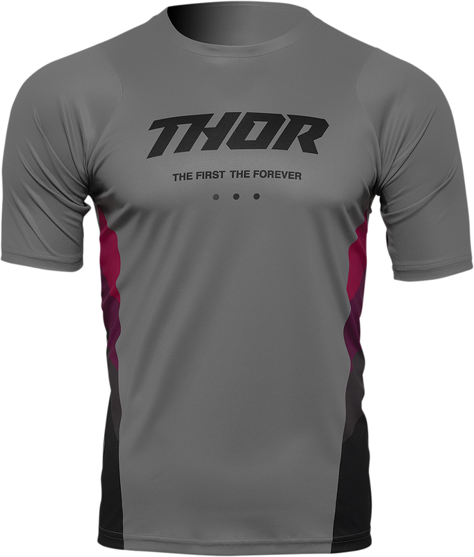 Thor Assist React Short-Sleeve Jersey - Gray/Purple - Small 5120-0175