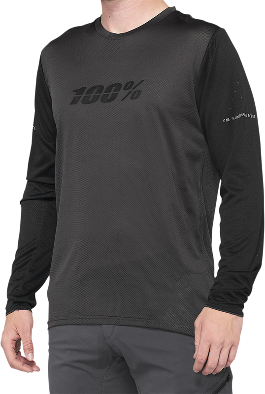 100% Ridecamp Long-Sleeve Jersey - Black/Charcoal - Large 40028-00002