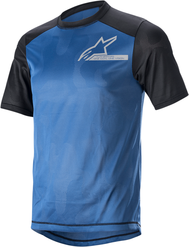 Alpinestars Alps 4.0 V2 Short-Sleeve Jersey - Blue/Black/Light Gray - Small 1765922-7318-SM