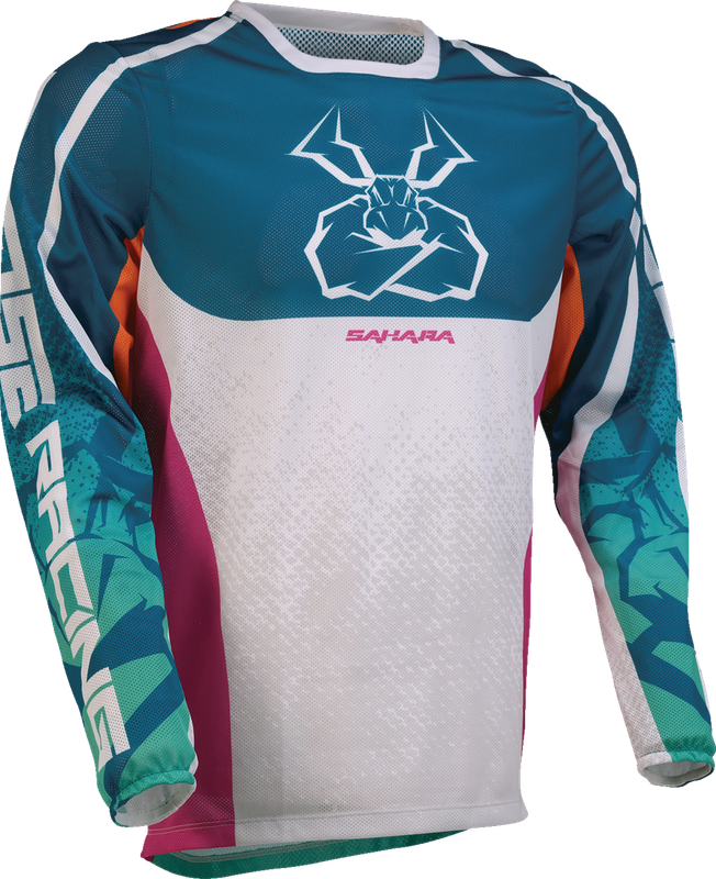 Moose Offroad Sahara Jersey - Teal/Orange/Pink - Medium 2910-8340